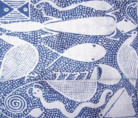 blaues afrikanisches Tuch